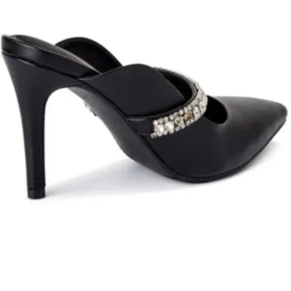Scoop NYC Women’s Rhinestone Black Slip On Heels Size 7.5 NEW - Picture 3 of 6